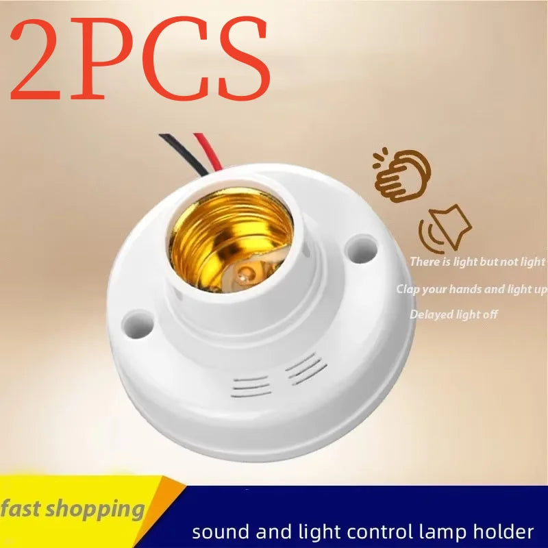 1PC Screw Sounnd Light Vontrol Lamp E27 Light Control Auto Lamp Cap AC180-240V Electricity Saving Suitable for All Light Bulbs