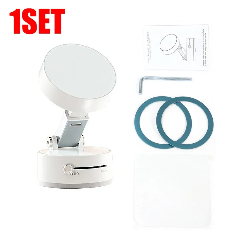 Vacuum Adsorption Magnetic Suction Cup Phone Mount Double Sided Hands-Free Magnetic Cell Phone Holder For Car/Gym/Mirror/Smoot