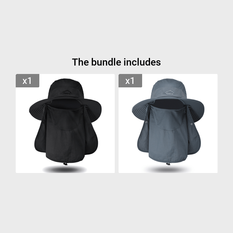 Sun Protection Bucket Hat With Removable Face Mask - Perfect For Summer Outdoor Activities