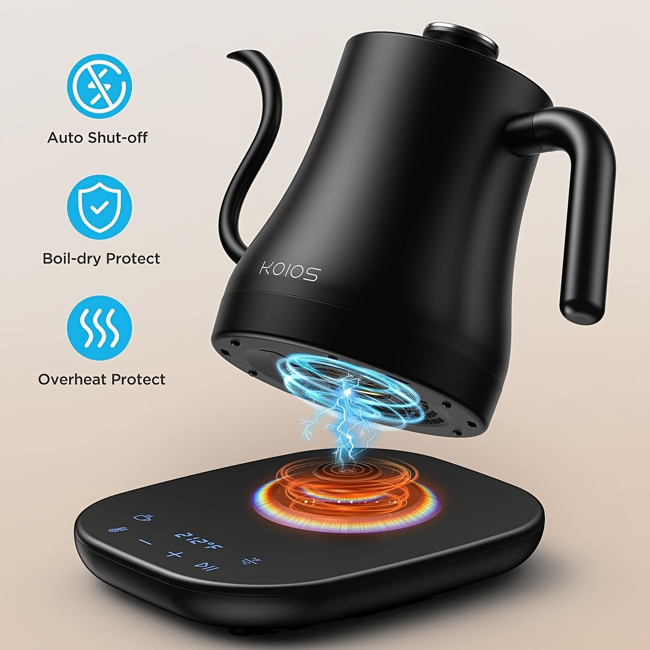 [27oz Rapid Heating Electric Kettle] Gooseneck Electric Kettle With Temperature Control, 27oz Rapid Heating Electric Kettle For Pour Over Coffee/Tea, Auto Shut Off & Boil-Dry Protection, 4H Keep Warm, Stainless Steel Inner, M