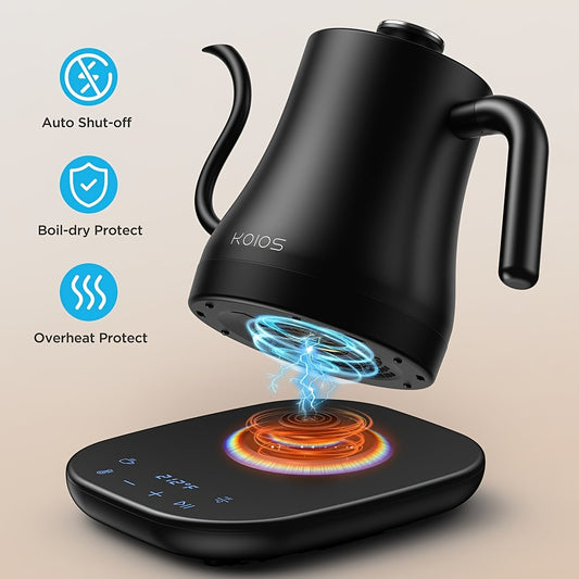 [27oz Rapid Heating Electric Kettle] Gooseneck Electric Kettle With Temperature Control, 27oz Rapid Heating Electric Kettle For Pour Over Coffee/Tea, Auto Shut Off & Boil-Dry Protection, 4H Keep Warm, Stainless Steel Inner, M