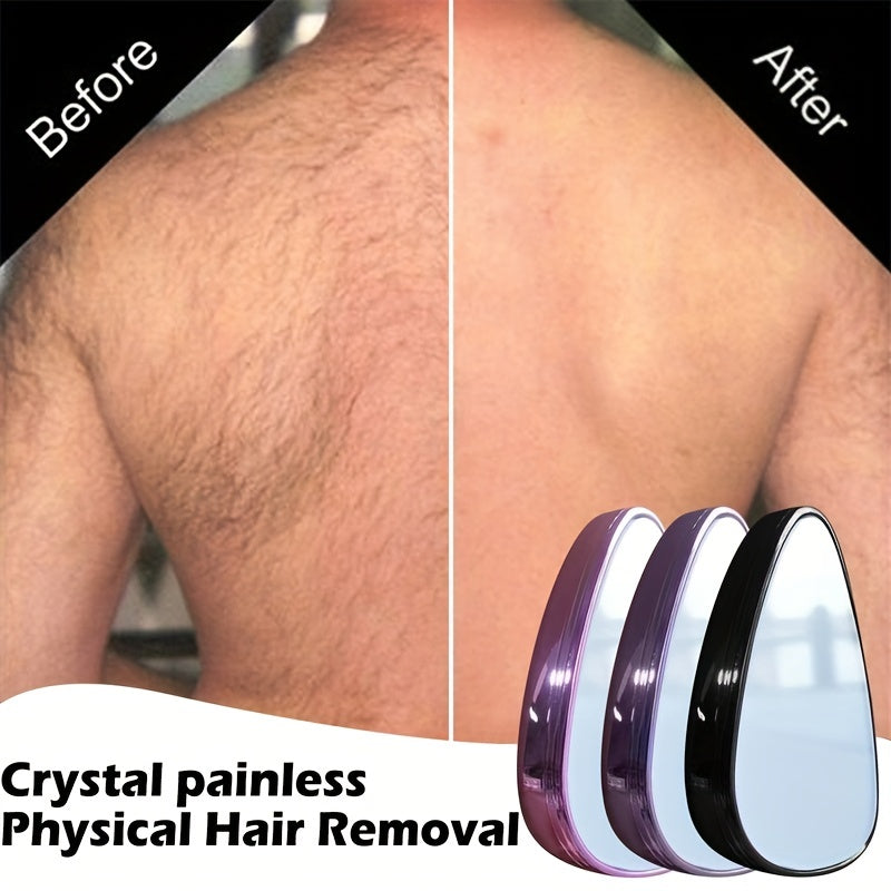 [Reusable Painless Hair Eraser] Waterproof Nano Hair Eraser for Men & Women - Scent-Free, Reusable & Washable, Painless Exfoliator for Smooth Skin on Back, Arms, Legs & Bikini Area, Portable Epilator with Purple Handle