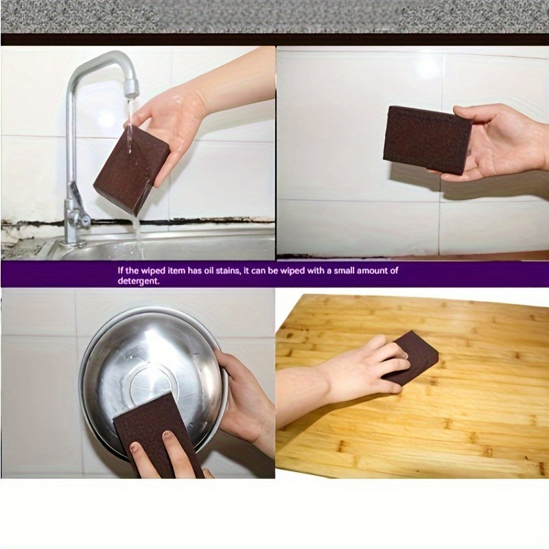 1/3/6/9pcs, Emery Magic Wipe, Pot Bottom Cleaning Descaling Sponge, Pot Sponge Brush, Iron Rust Removal Sponge, Dishwashing Sponge Block, Scouring Pads, Power Decontamination, Cleaning Supplies, Cleaning Tool, Back To School