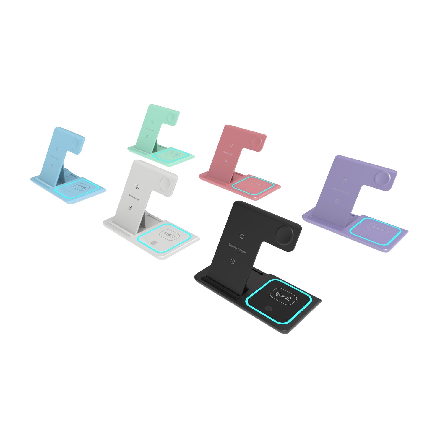 TIMESS-Wireless Charging Station 3-in-1 Standard 15W Fast Mag-Safe Charger Stand with QC3.0 Adapter, Suitable for iPhone 15 14 13 12 11 X 8 Pro Max/Pro/Mini/Plus, for iWatch Ultra 9/8 7/6/5/4/3/2, for Airpods 3/2