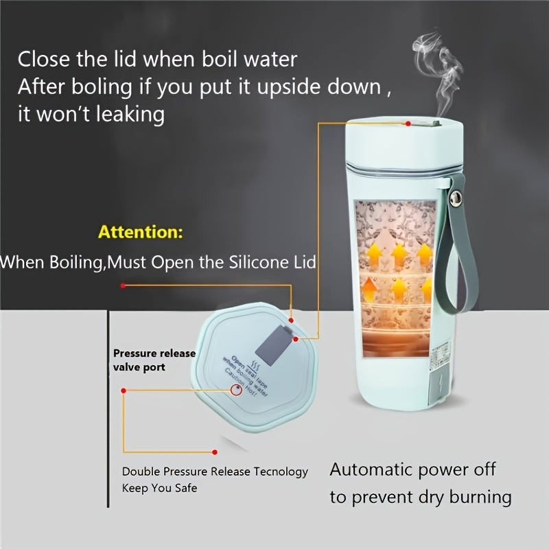 1pc 350ML Rapid Boil Electric Kettle - Fast Heating, Detachable US Plug, Automatic Shut-Off, Portable for Business Trips, Travel, Office, Home Use - Compact, Safe, and Energy Efficient