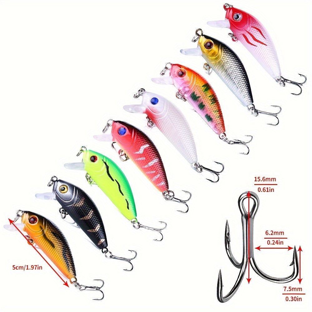 [56pcs Fishing Lures Kit] 56pcs Fishing Lures Kit | Crankbait Tackle Minnow Popper Pencil Swimbaits Hook Hard Baits Set for Pike Carp Bass Freshwater Saltwater | Christmas Gift for Man