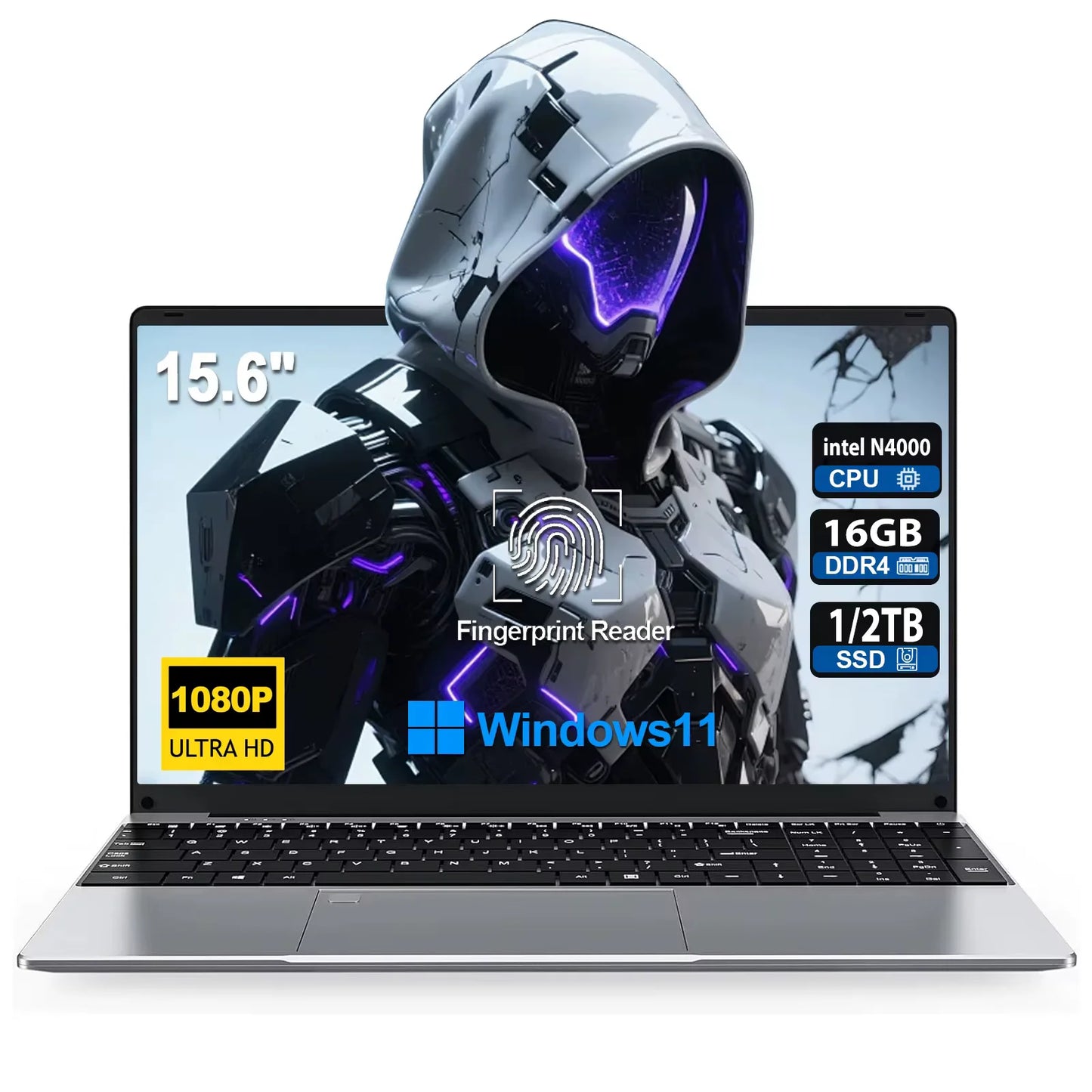 2025 New 15.6"  Windows 11 Laptop Computer Intel Celeron N4000 Computer 16GB DDR4 1/2TB SSD Fingerprint Unlock Notebook Laptops