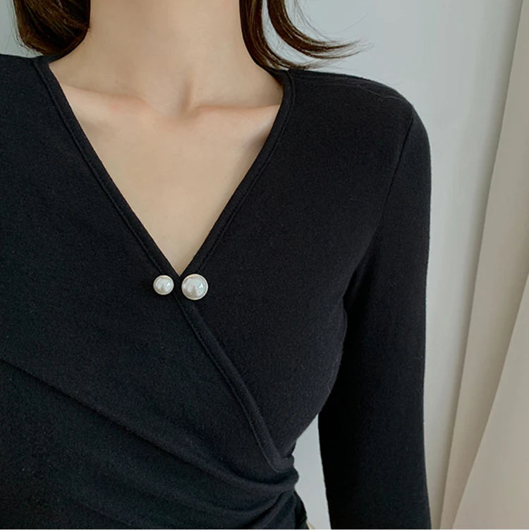 Pearl Brooches Set Waist Buckle Cardigan Jeans Button Brooch Pins Women Sweater Coat Anti Fall Pearls Clothes Pin Decoration