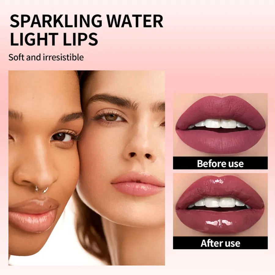 Watery Crystal Clear jelly Lip Oil Lip Balm Moisturizing And smoothingLip Lines Jelly Pout Lip Gloss Glass Lip Fruit Scent