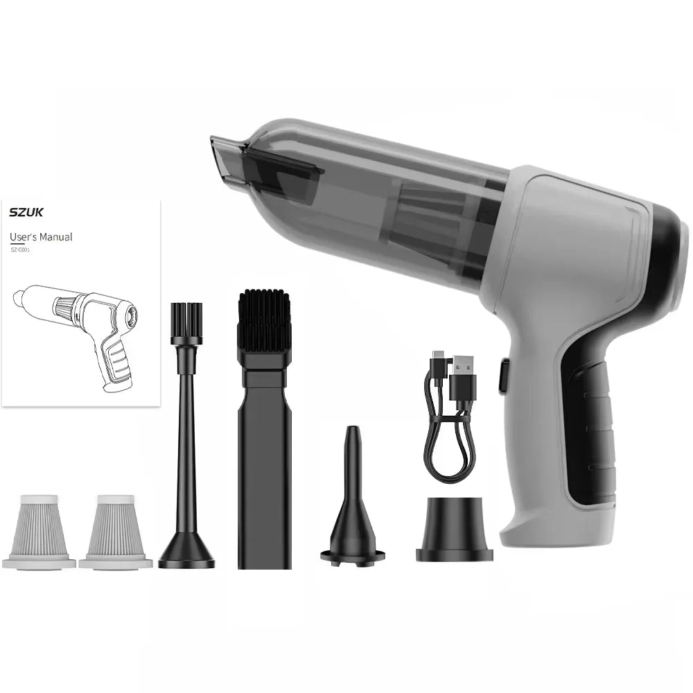 SZUK 638000Pa Mini Vacuum Cleaner New Portable Car Vacuum Cleaner Powerful Handheld Wireless Cleaner with One Click Dust Removal