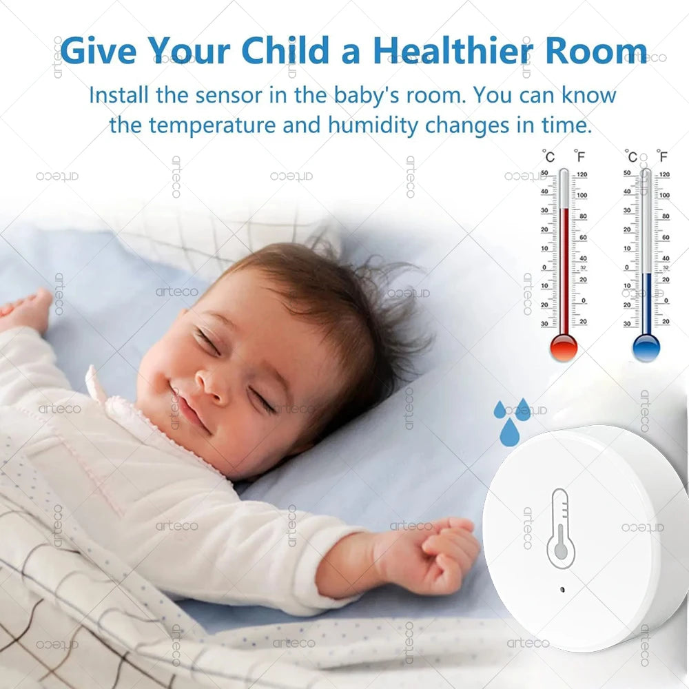 Tuya Zigbee Temperature And Humidity Sensor Intelligent Home Thermohygrometer Real-time Monitor Support Alexa Home Assistant Z2M