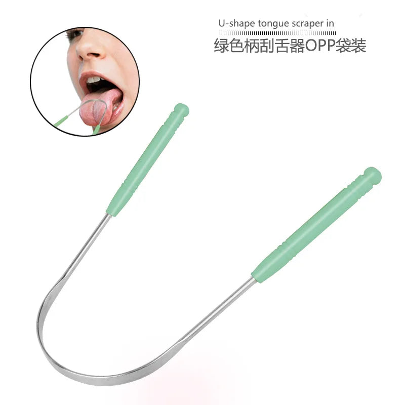 Stainless Steel Tongue Scraper Cleaner Fresh Breath Cleaning Coated Tongue Toothbrush Oral Hygiene Care Tools Raspador De Lengua