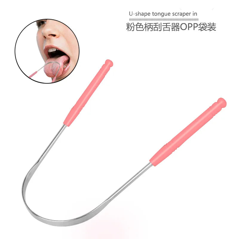 Stainless Steel Tongue Scraper Cleaner Fresh Breath Cleaning Coated Tongue Toothbrush Oral Hygiene Care Tools Raspador De Lengua