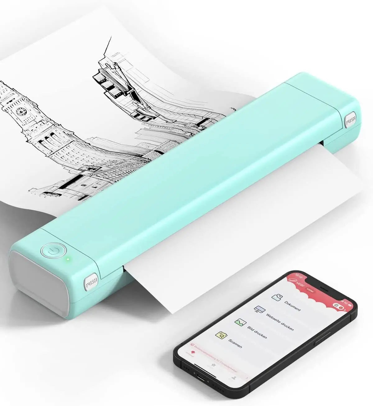 Phomemo M08F A4 Portable Thermal Printer Supports A4 Thermal Paper PJ-722 PJ-763 Wireless Thermal Compact Printer