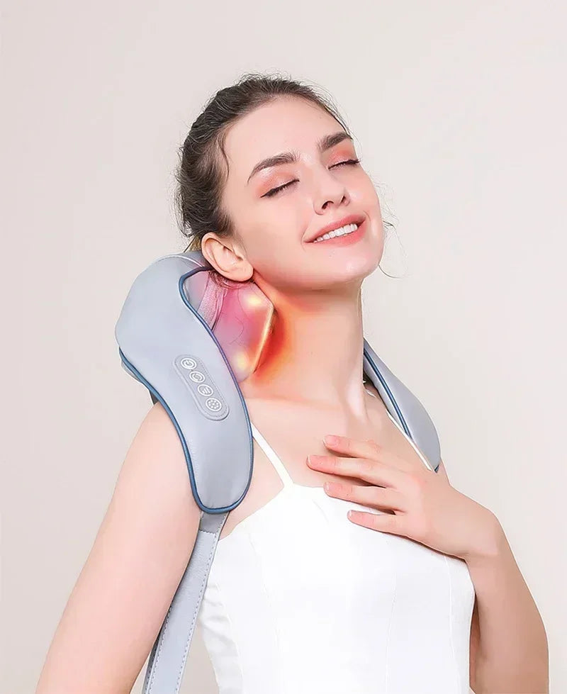 3D Kneading Neck Massager with Heat - Multi-Function Therapy for Shoulder, Back & Cervical Muscle Relaxation
