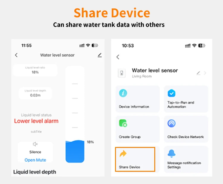 Tuya Smart WiFi Liquid Level Monitor Ultrasonic Water Level Detection High Accuracy WiFi Remote Liquid Level Gauge