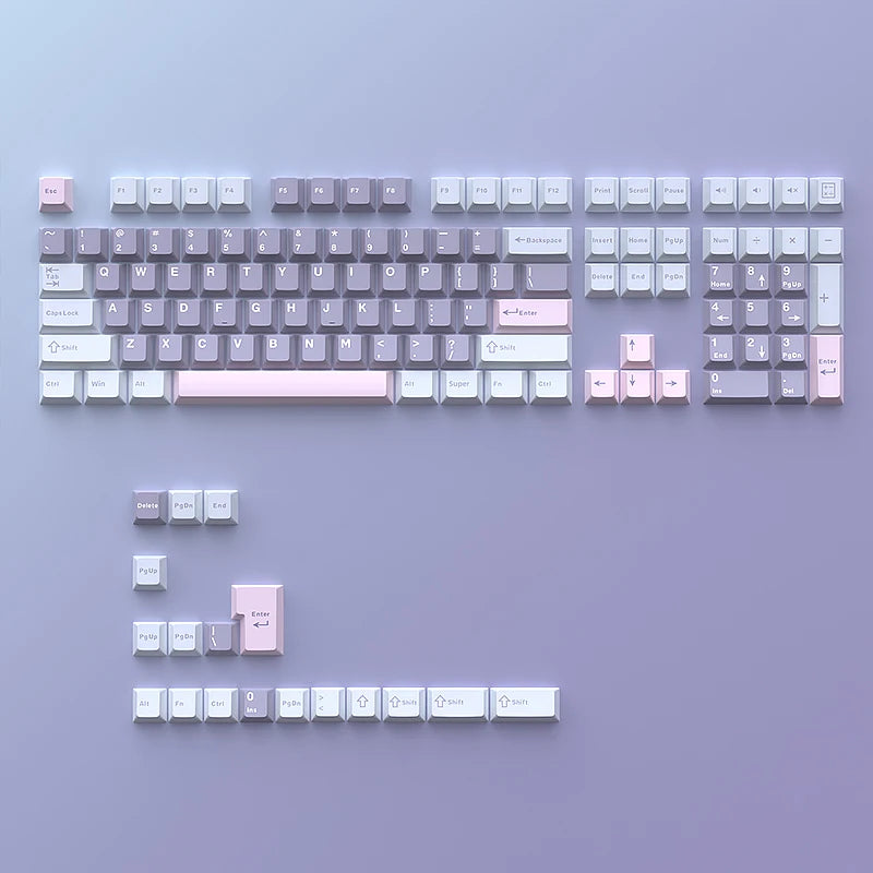 USLION 126 Keys Keycaps Three Color Mix Theme Cherry Profile English PBT Key Caps Set for Mechanical Keyboard