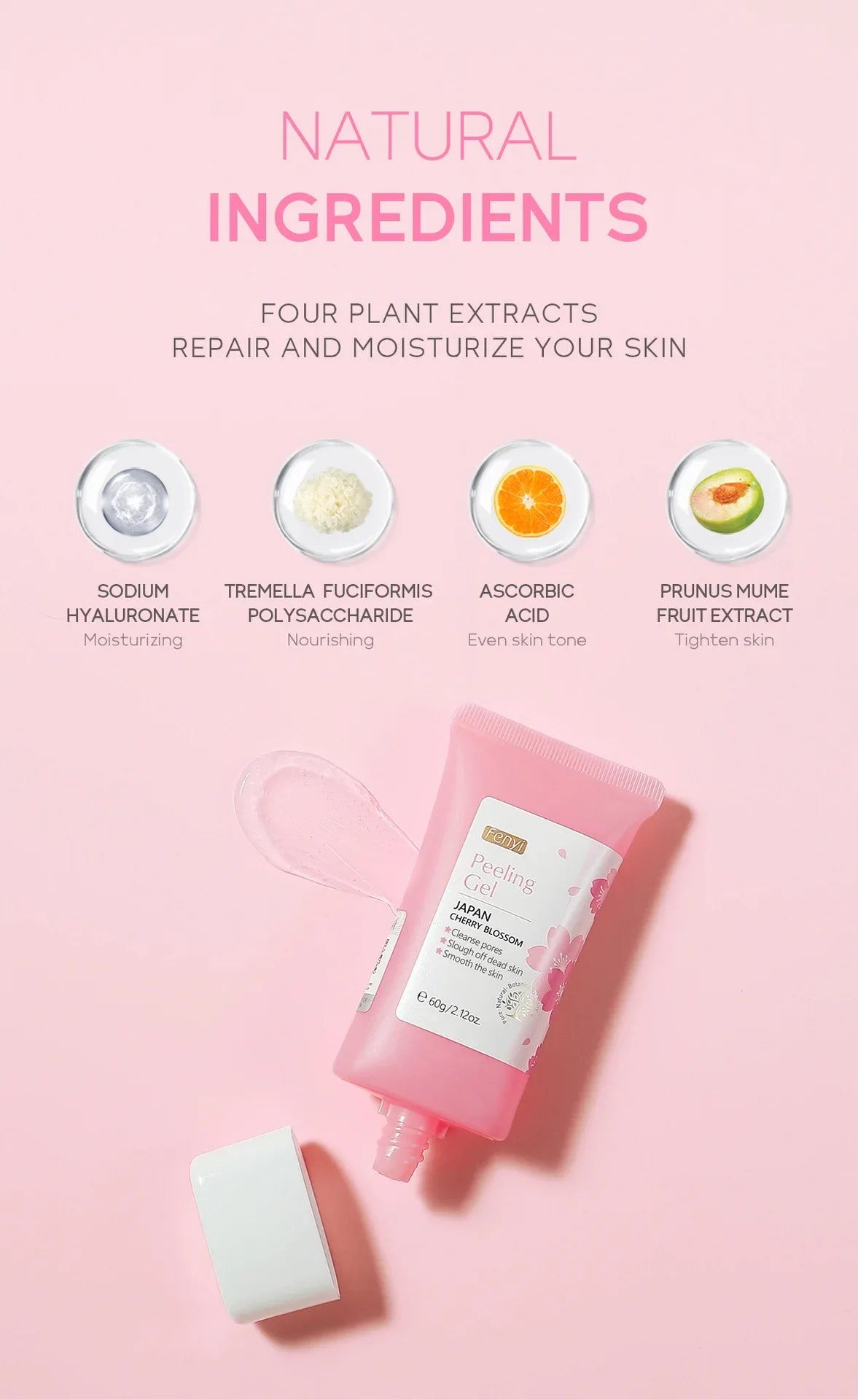 Sakura Face Deep Cleaning Exfoliating Gel Skin Care Whitening Moisturizer Repair Facial Scrub Skin Care 60g