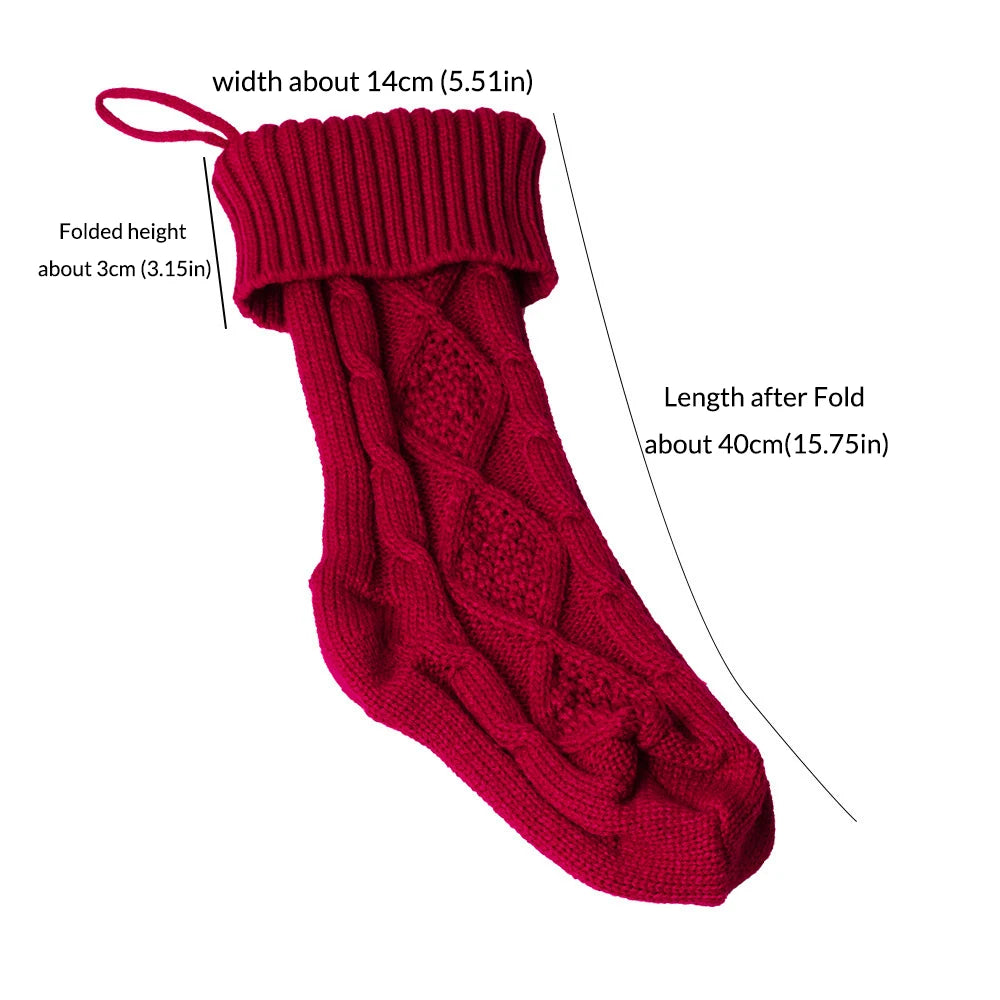 Personalized Name Knitted Christmas Stocking Custom Family Xmas Stocking for Holiday Home Decor