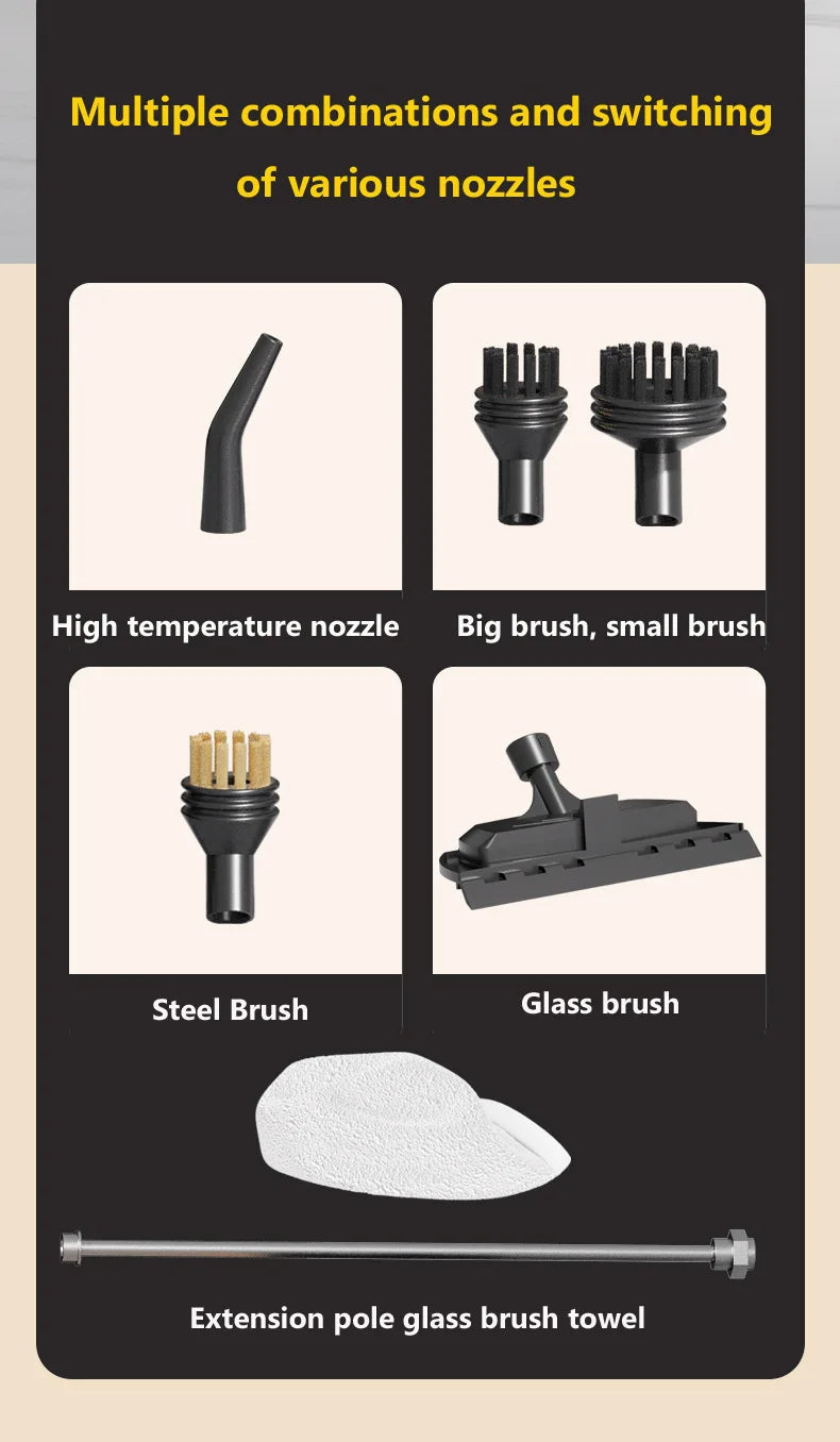 1.6L Handheld Steam Cleaner for Home, Multi-Purpose Portable Steamer for Floors, Tiles, Grout, Carpet, Windows 2500W Powerful