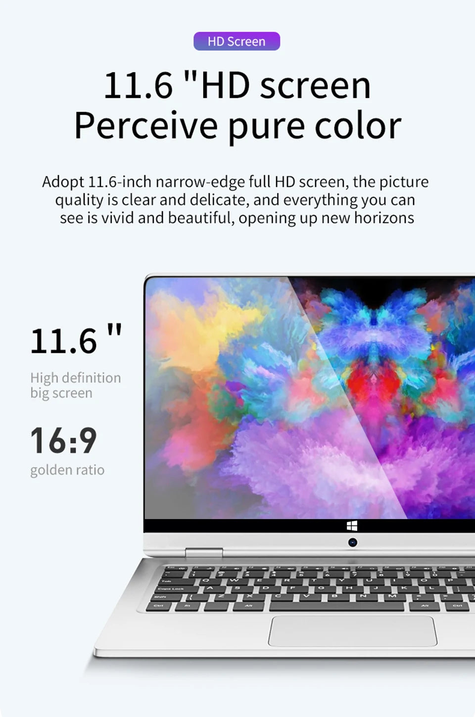 2 in 1 mini Laptop Computer Portable Touch Screen 11.6 Intel N4020 8GB 512GB Windows 11 Pro Office Learning Tablet PC Notebook