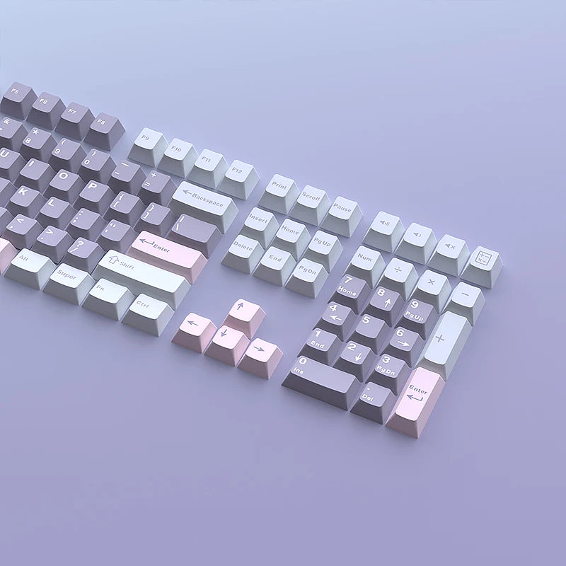 USLION 126 Keys Cherry Profile Keycaps ISO Layout Minimalist PBT Key Caps for Gaming Mechanical Keyboard GMK87 GMK67 AULA 75