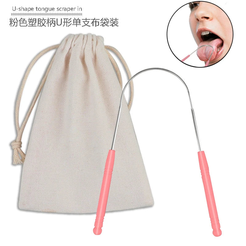 Stainless Steel Tongue Scraper Cleaner Fresh Breath Cleaning Coated Tongue Toothbrush Oral Hygiene Care Tools Raspador De Lengua