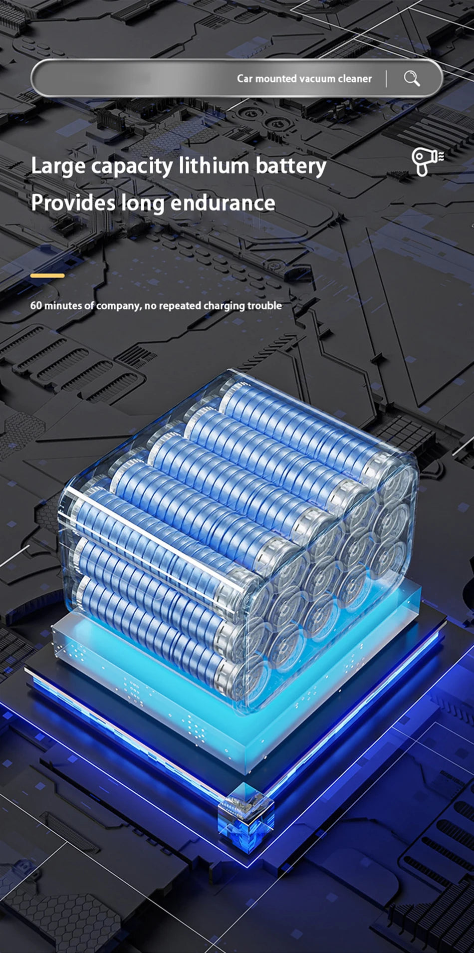 Wireless Car Vacuum Cleaner Strong Cordless Cleaner Suction Handheld Auto Vacuum Home&Car Dual Use MiniVacuum Cleaner Appliance