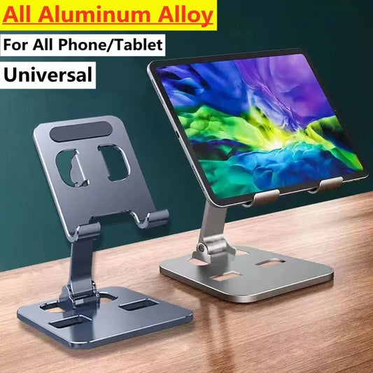 Universal Aluminum Alloy Portable Tablet Holder Mount For iPad Adjustable Flexible Folding Lazy Desktop Live Mobile Phone Stand