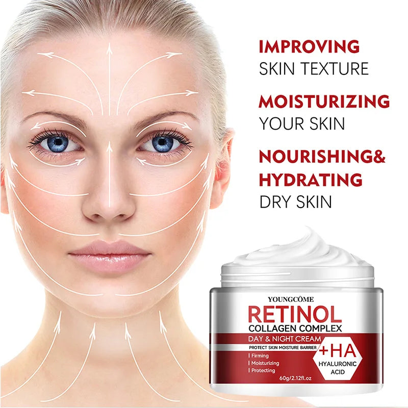 Retinol Collagen Facial Care Moisturizing Cream Deep Hydration  Suitable for dry Aging Face Cream Moisturizing Skin Repair