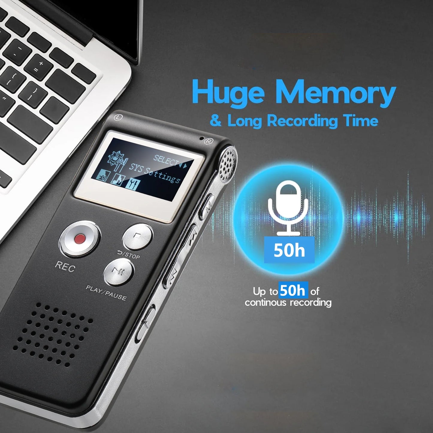 Digital Voice Recorder Voice Activated Recorder Mini Voice Recorder Upgraded Small Audio Recorder with MP3&USB for Lectures