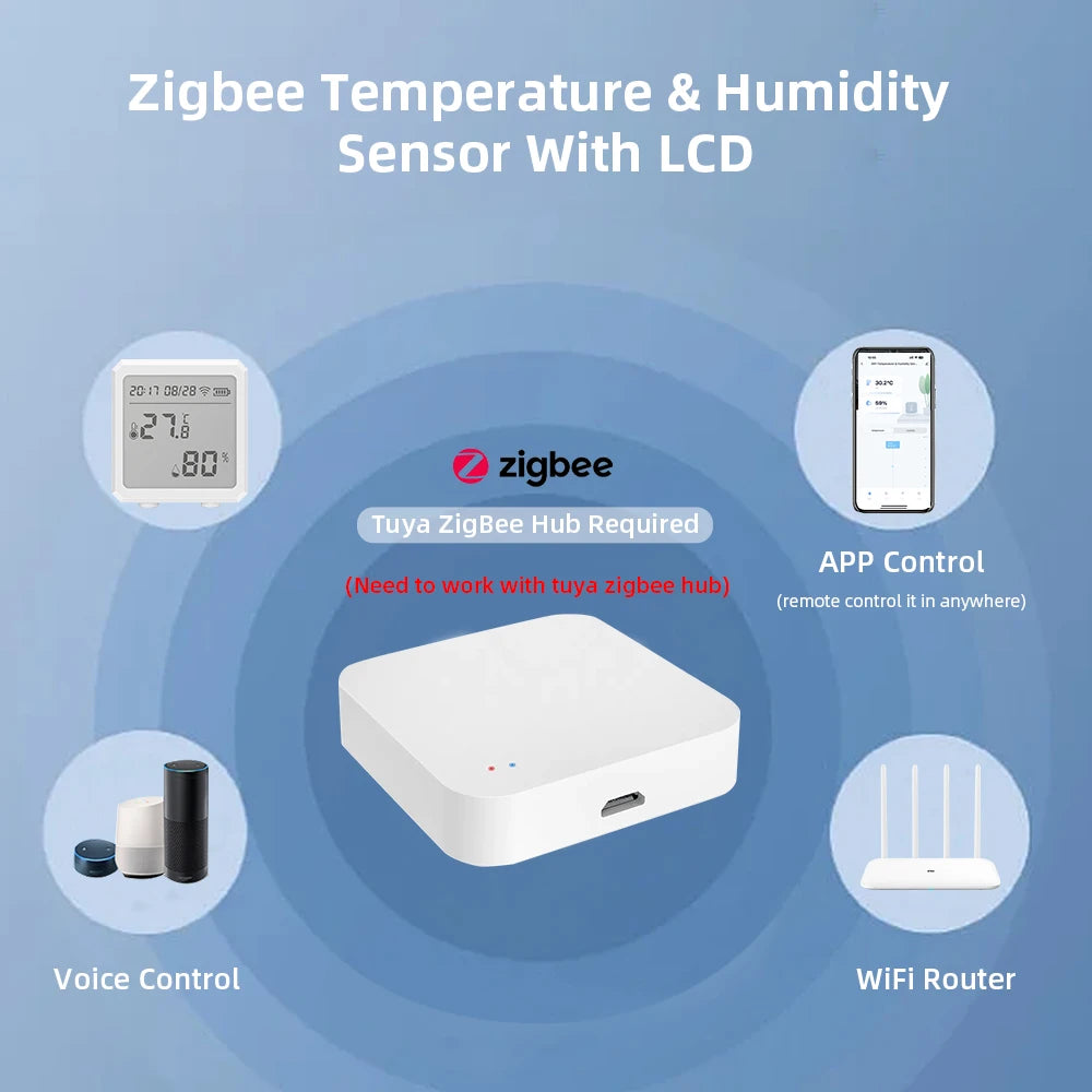 tuya ZigBee Intelligent Temperature and Humidity Sensor Digital Remote Control Intelligent Temperature and Humidity Sensor Detec