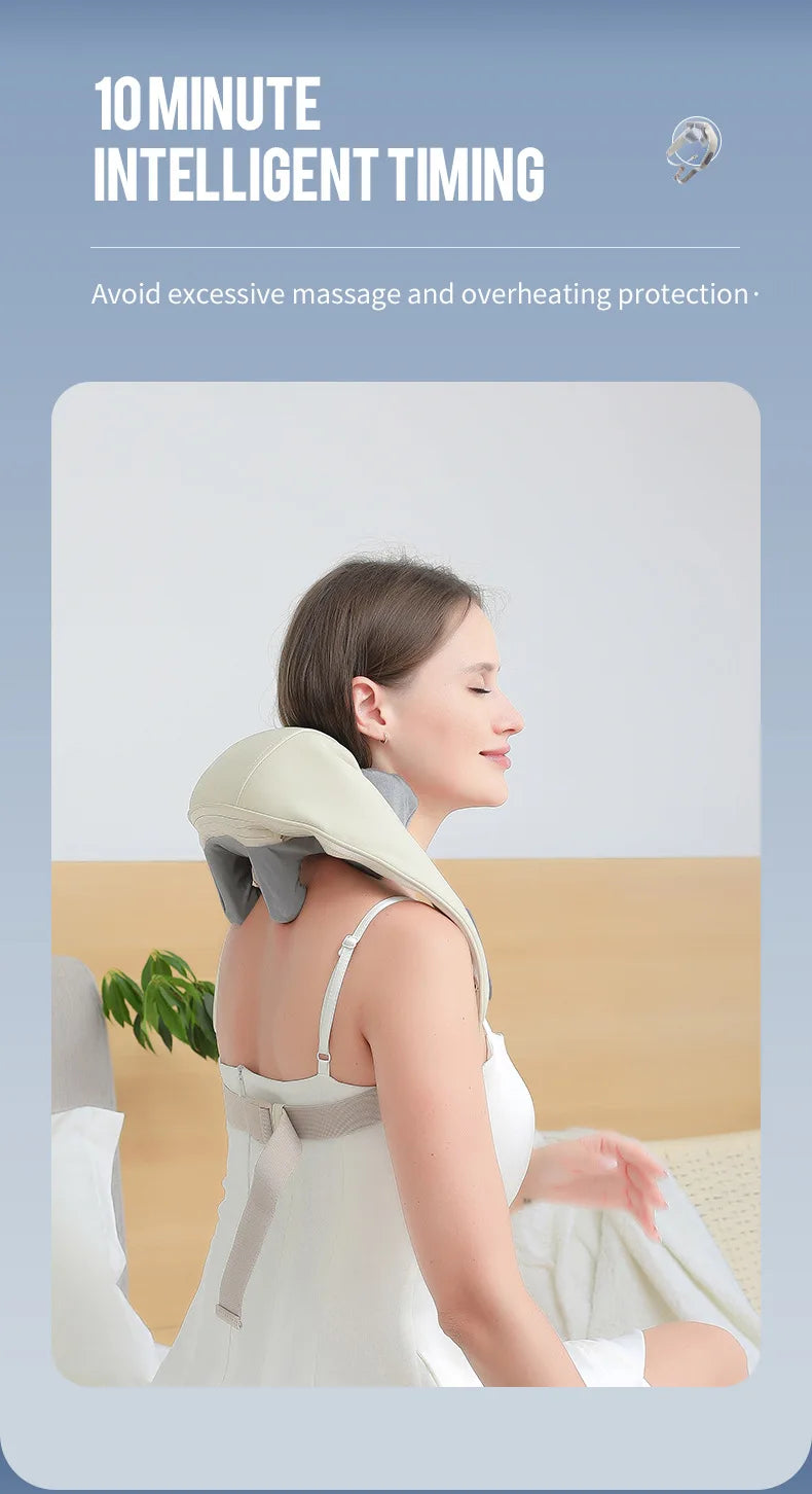 Wireless Neck And Back Massager Neck And Shoulder Kneading Massage Shawl Neck Cervical Relaxing Trapezius Massager
