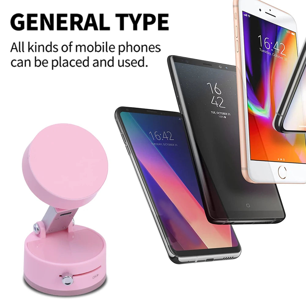 Vacuum Adsorption Magnetic Suction Cup Phone Mount Double Sided Hands-Free Magnetic Cell Phone Holder For Car/Gym/Mirror/Smoot