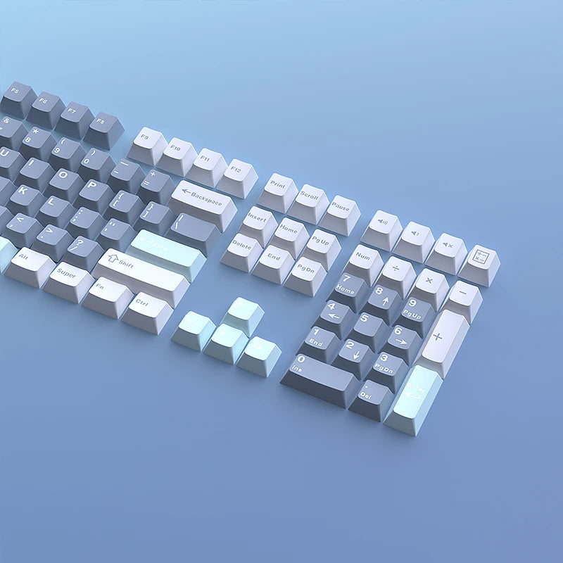 USLION 126 Keys Cherry Profile Keycaps ISO Layout Minimalist PBT Key Caps for Gaming Mechanical Keyboard GMK87 GMK67 AULA 75