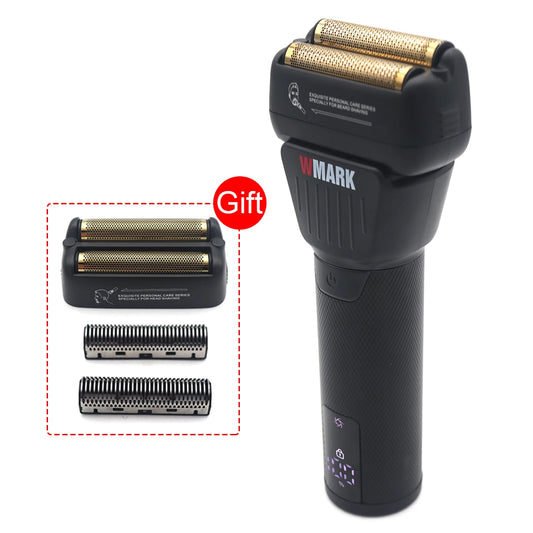 WMARK NG-7982 Men's Shaving Machine 9000RPM Double Foil LED Display Oil Head Professional Shaver Hair Clipper Beard Trimmer