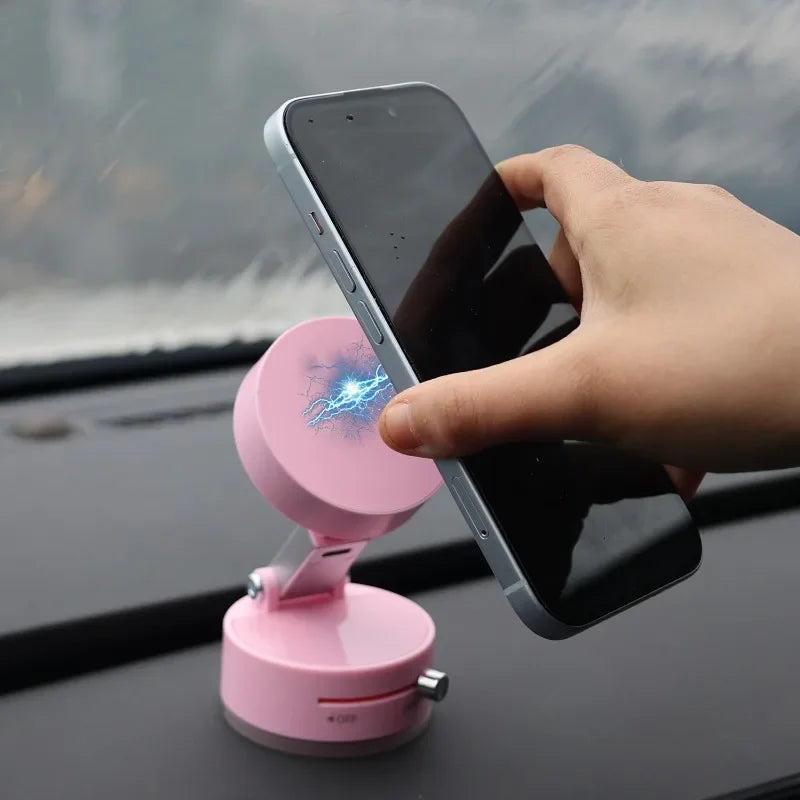 Vacuum Adsorption Magnetic Suction Cup Phone Mount Double Sided Hands-Free Magnetic Cell Phone Holder For Car/Gym/Mirror/Smoot