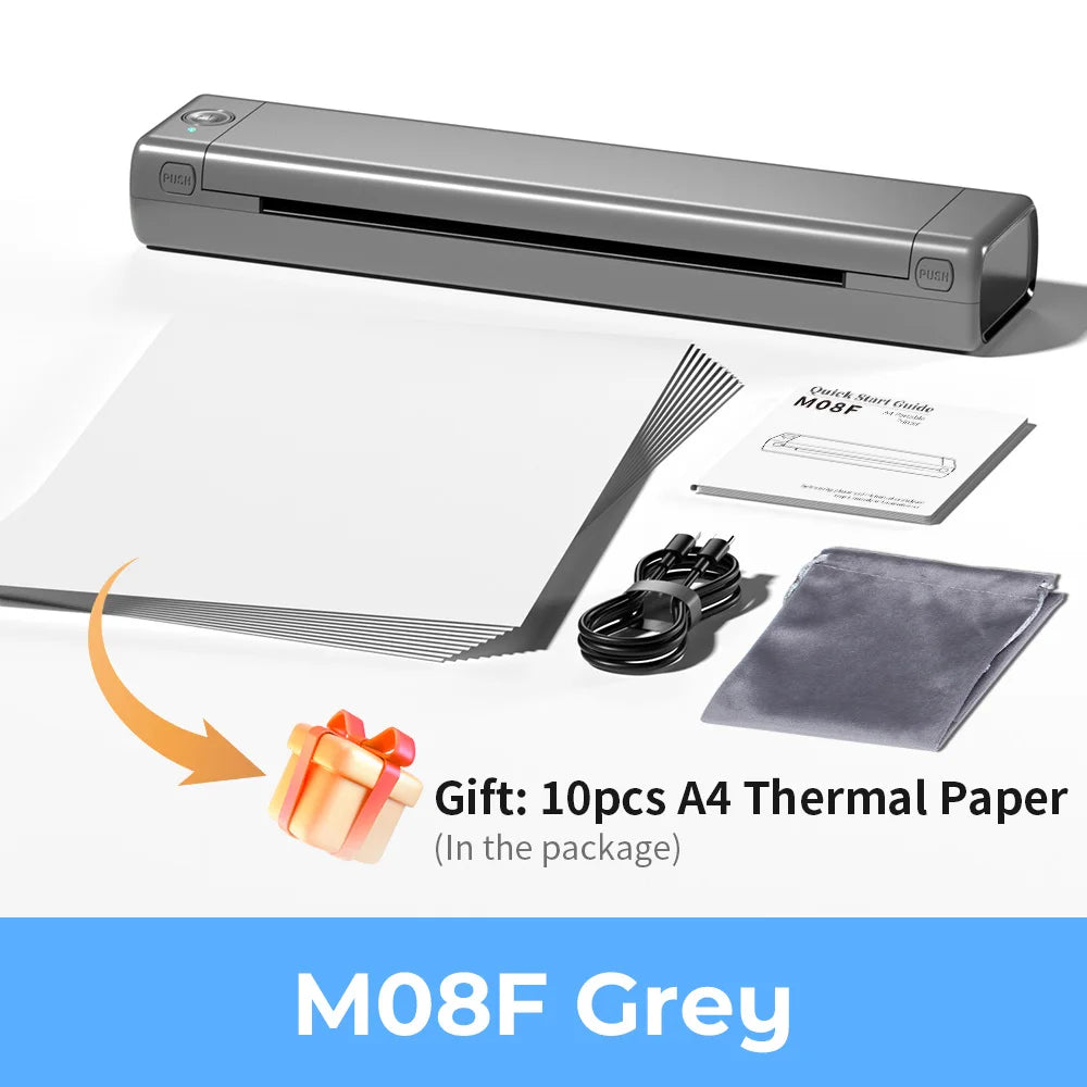 Phomemo M08F A4 Portable Thermal Printer 8.26"x11.69" A4 Thermal Paper Wireless Mobile Travel Printer Android iOS Laptop Printer