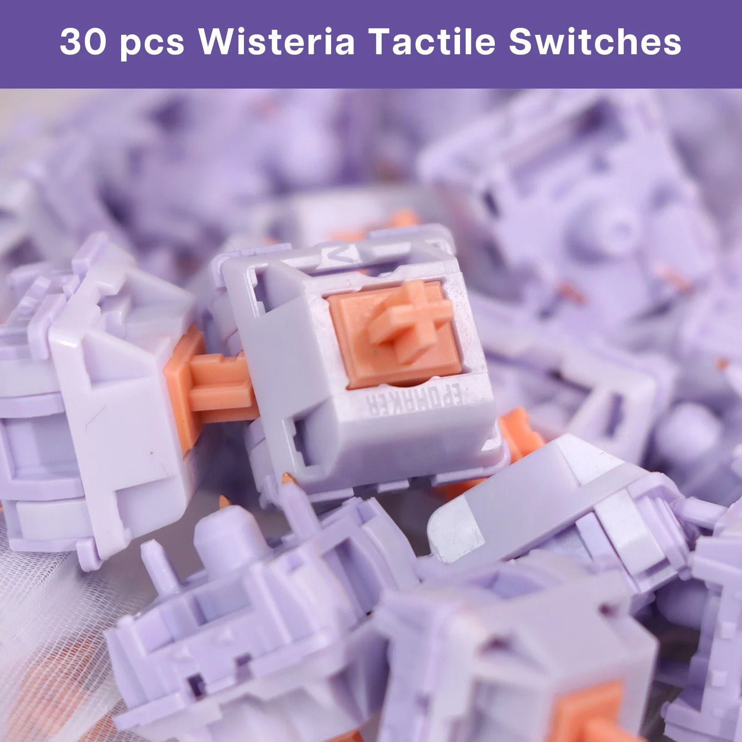 30 Pieces EPOMAKER Wisteria Tactile 46gf 5-Pin Factory Lubed Switch for Hot Swappable Mechanical Gaming Keyboard