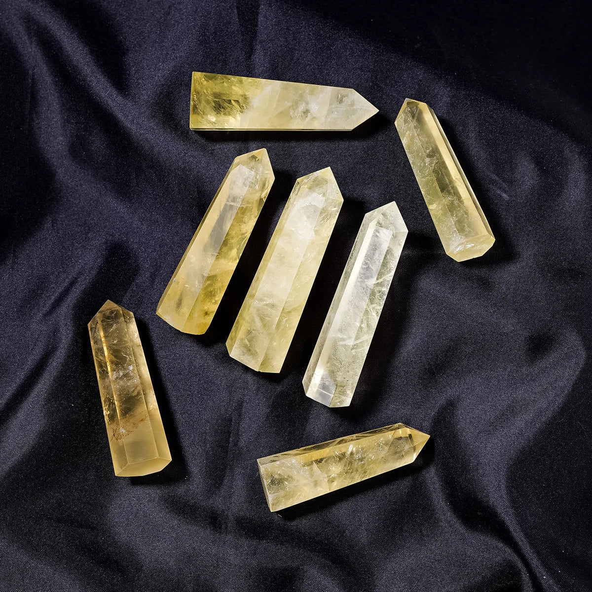 1pc Natural Crystal Citrine Point Tower Healing Energy Yellow Gem Quartz Hexagonal Wand Column Home Decoration