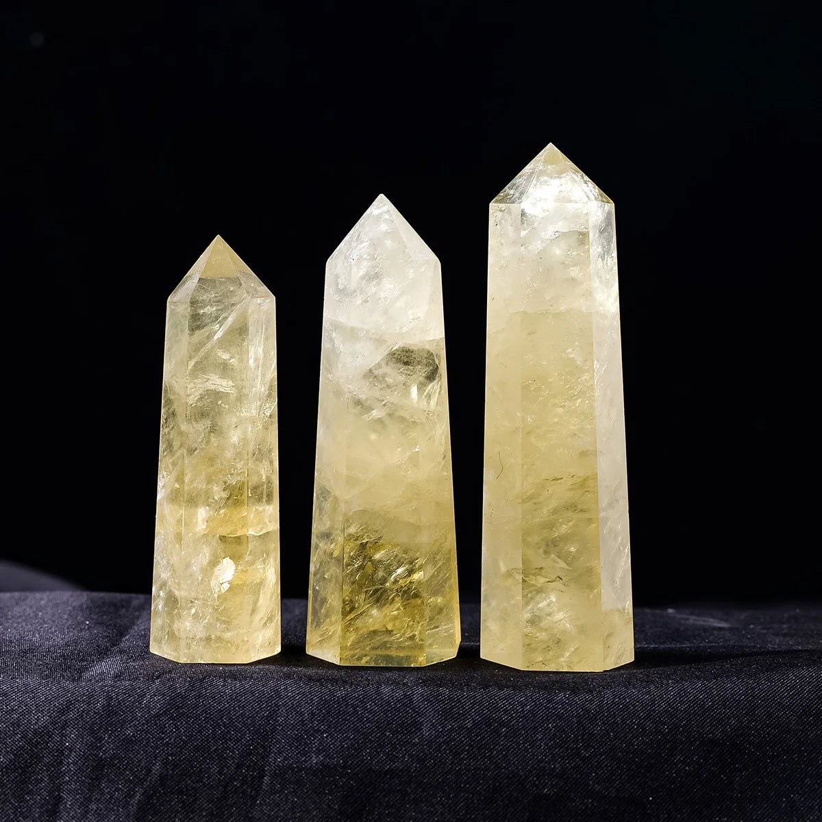 1pc Natural Crystal Citrine Point Tower Healing Energy Yellow Gem Quartz Hexagonal Wand Column Home Decoration