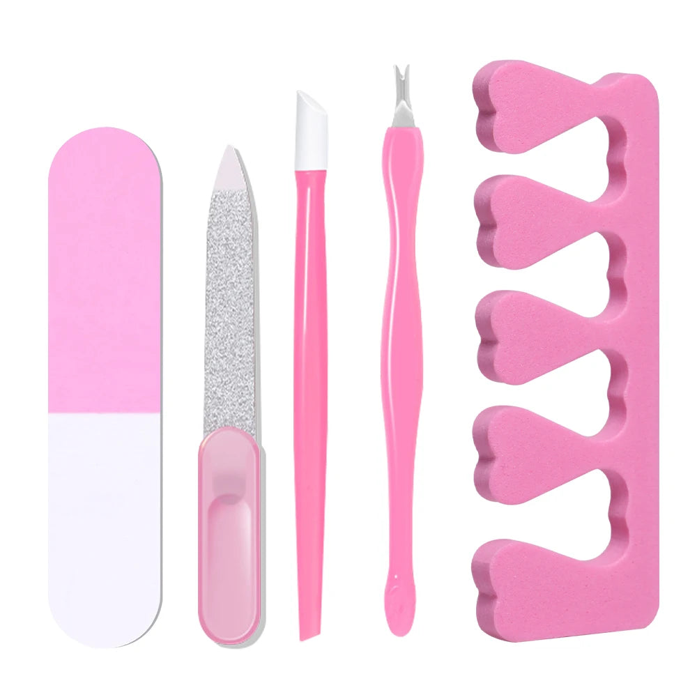 YIKOOLIN 46-Piece Essential Manicure Tool Set With LED UV Nail Lamp Gel Curing Machine Electric Nail File Drill Manicure Tools