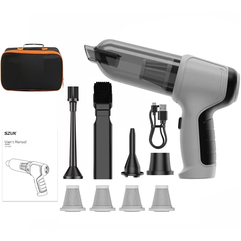 SZUK 638000Pa Mini Vacuum Cleaner New Portable Car Vacuum Cleaner Powerful Handheld Wireless Cleaner with One Click Dust Removal