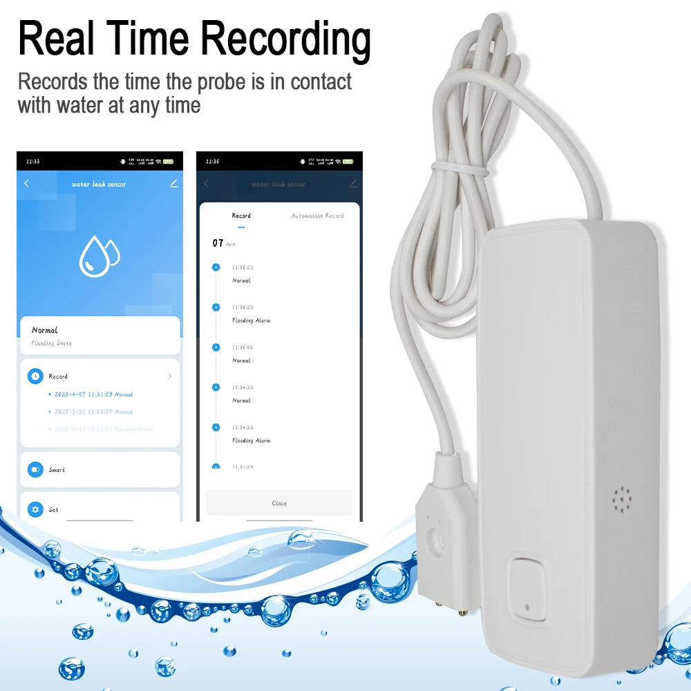 WiFi Tuya Smart Water Leakage Detector Sensor APP Remote Monitor 80dB Sound Alarm System Flood Home Security Safety Smartlife