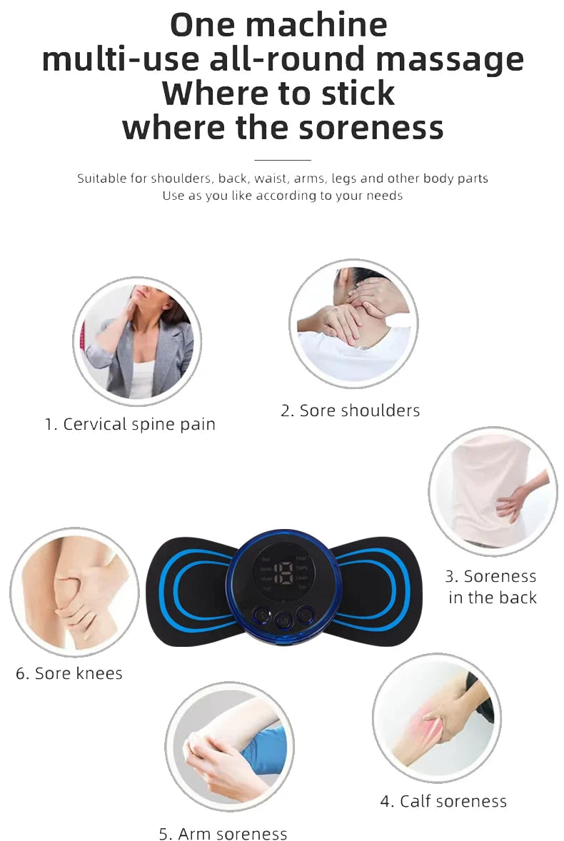Rechargeable neck massager electric neck massage to relieve pain EMS acupoint muscle stimulation relaxation massage