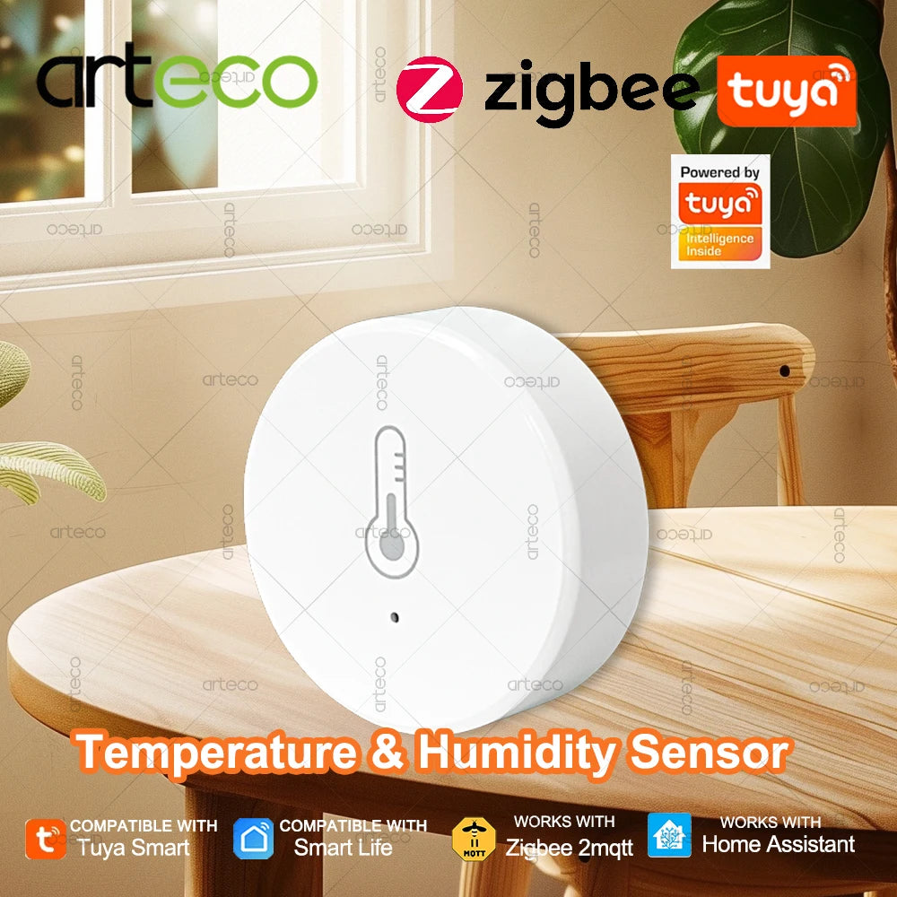 Tuya Zigbee Temperature And Humidity Sensor Intelligent Home Thermohygrometer Real-time Monitor Support Alexa Home Assistant Z2M