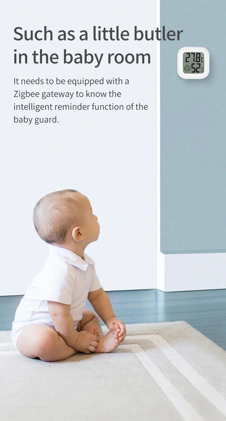 Tuya Zigbee Temperature Humidity Sensor Mini LCD Digital Display Works with Smart Life APP Remote Control Thermometer Hygrometer