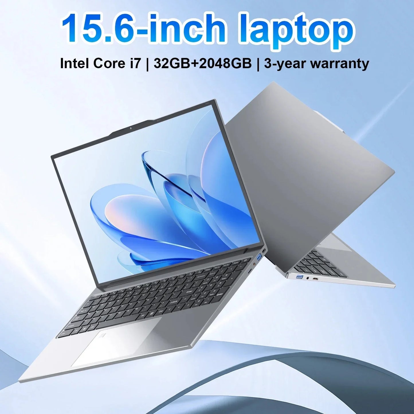 15.6" IPS Laptop Computer Intel Core i7 6500U i3 6100U Win11 Backlit Keyboard Fingerprint PC 16GB RAM 1TB SSD Notebook PC Gamer