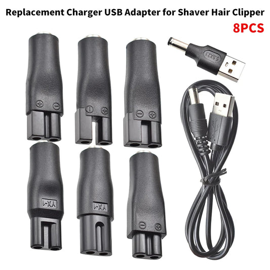 6/7/8PCS Power Cord 5V Universal Replacement Charger USB Adapter for All Kinds Hair Clippers Beard Trimmers Shavers Desk Lamps