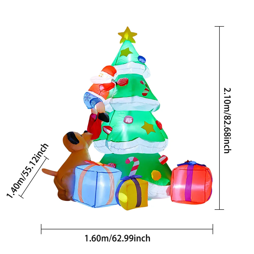 2025 Christmas inflatables Santa 240cm Glowing Santa Claus with LED Outdoor Home Cafe Decoration Party Garden Xmas Decor